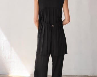 Twelfth Street by Cynthia Vincent Black Longline Blazer Vest S
