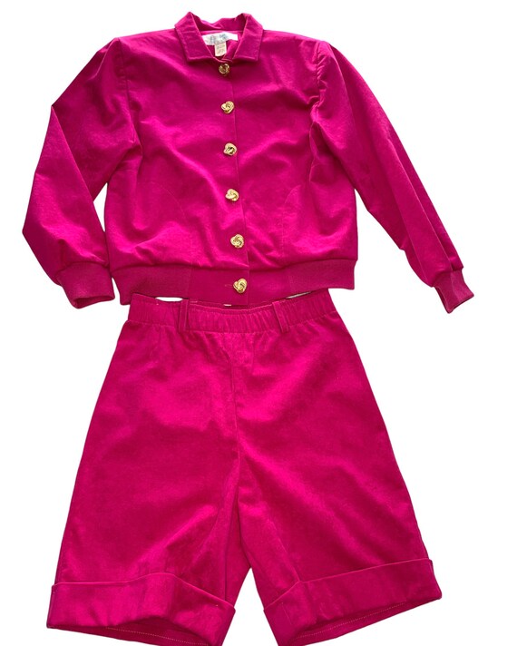 Vintage Hot Pink 2 Piece Set Jacket with Shorts Fa