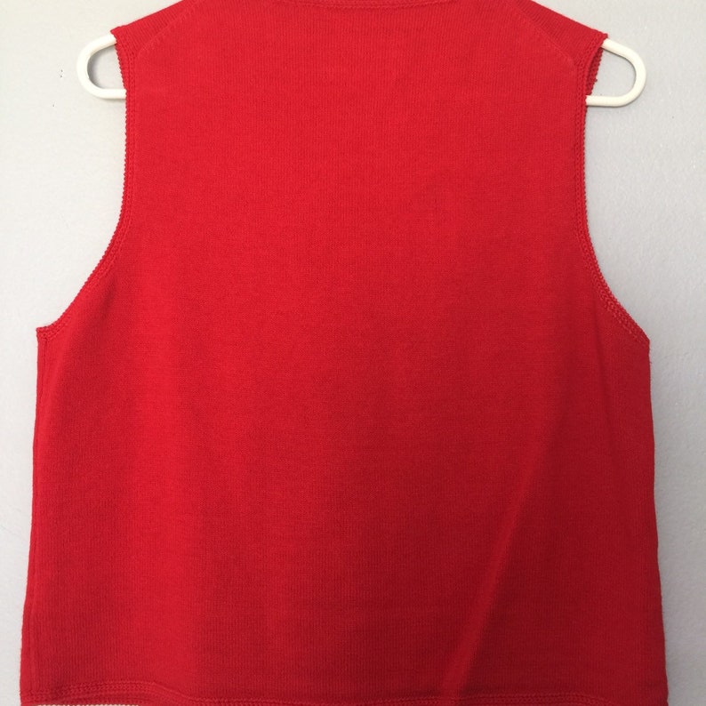 USA American Flag Red Knit Vest by Michael Simon Size Large Sleeveless Sweater