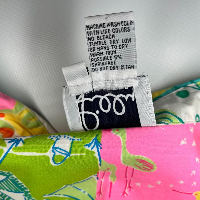 Vintage Lilly Pulitzer Patchwork Wrap Top 90s Ocean Sea Life Cotton Size 2 zdjęcie 11