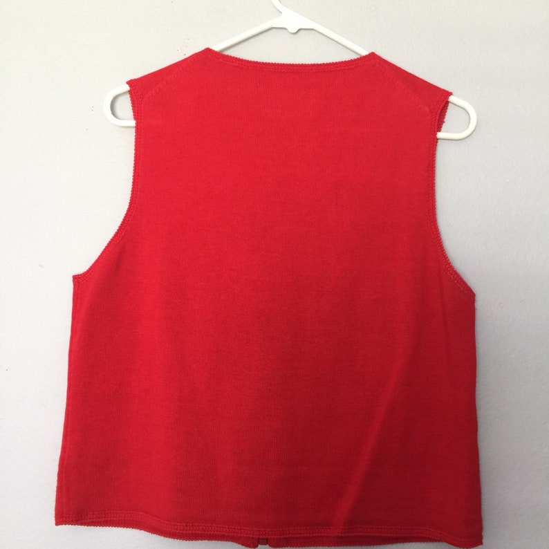 USA American Flag Red Knit Vest by Michael Simon Size Large Sleeveless Sweater