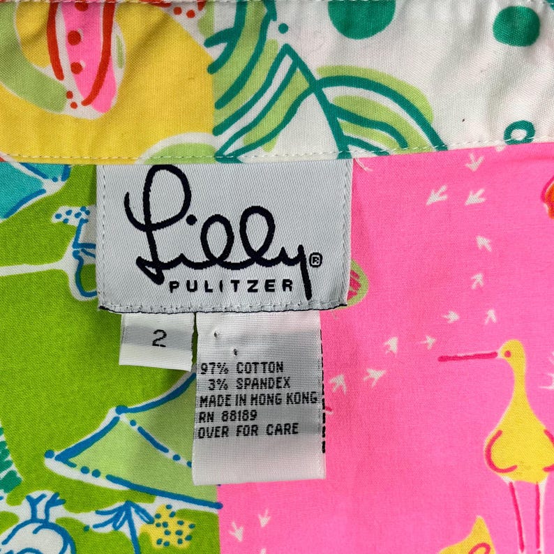 Vintage Lilly Pulitzer Patchwork Wrap Top 90s Ocean Sea Life Cotton Size 2 zdjęcie 10