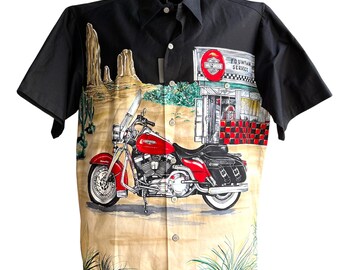 Harley Davidson Motorcycles Tori Richard 90s Womens Hawaiian