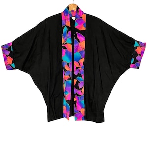Vintage Carol Wior Resortwear Kimono Swim Cover Up Jacket USA M