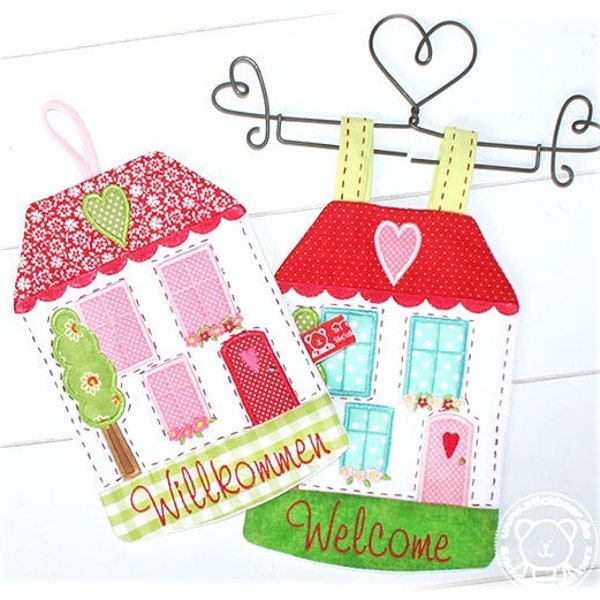 Little Cottage Welcome House 13x18 Stickdatei ITH