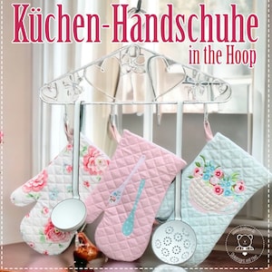 Küchen-Handschuhe ITH 20x30 8x10&quot; Stickbär Stickdatei