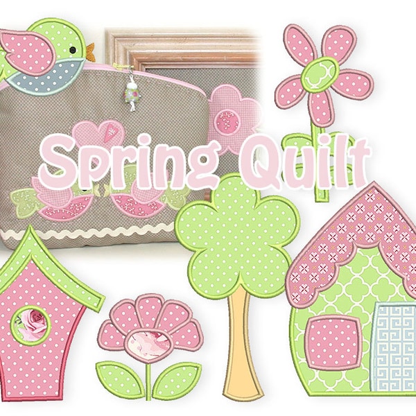 Spring Quilt - Stickdatei Stickmotive Applikationen