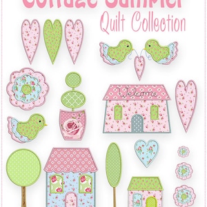 Cottage Sampler Quilt Collection - Stickdatei Stickmotiv Stickbär