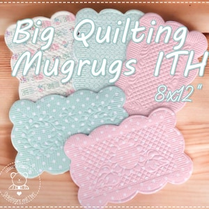 ITH Quilting Mugrugs 20x30 Stickbär Stickdatei in the Hoop