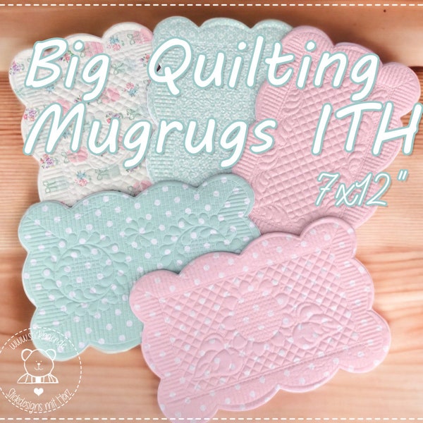 ITH Quilting Mugrugs 18x30 Stickbär Stickdatei