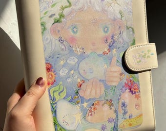 A5 Dream Tide Ocean Art Journal Binder with Paper and Pockets