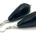 Orecchini Pendenti In Argento 925 Con Onice Nero - Cabochon 5x10mm