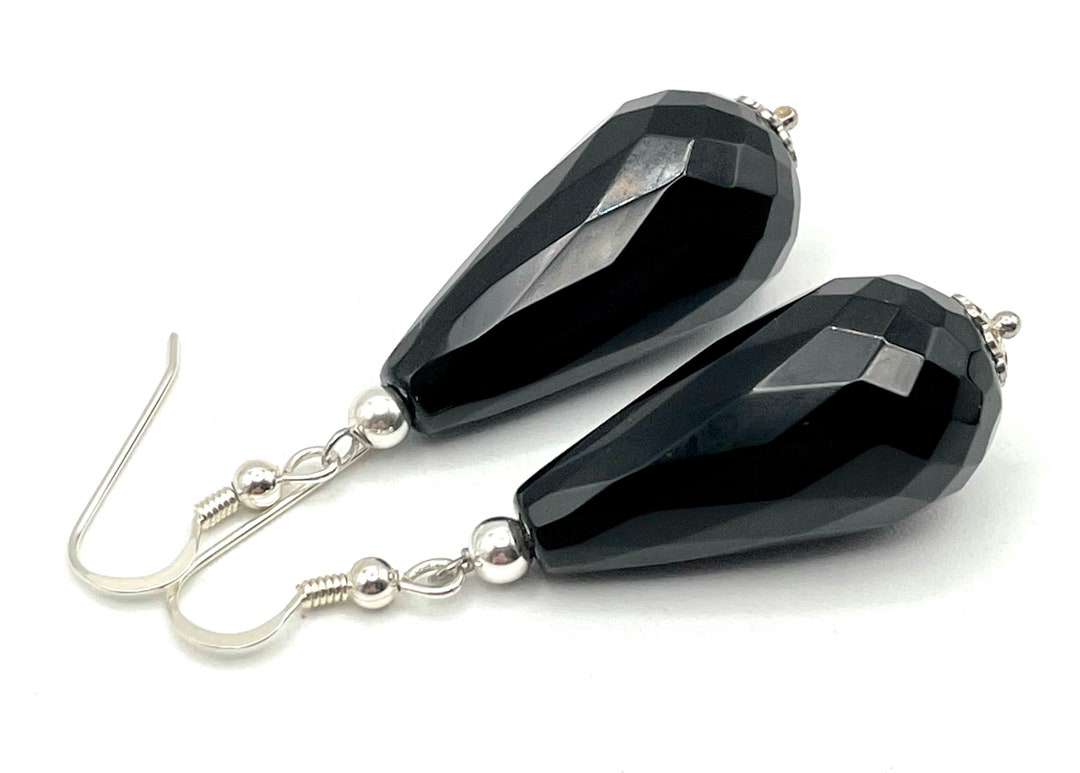 Orecchini Pearl black drop onice nero e perla bianca - Gioielli -... | su