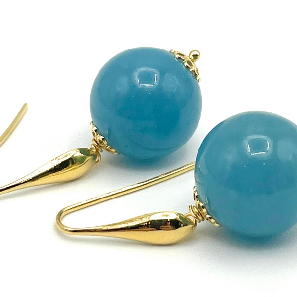 Blue Jade Earrings Etsy UK