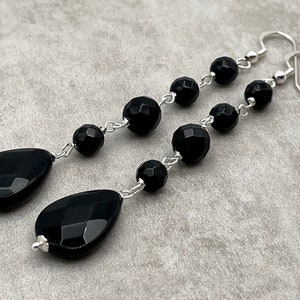 Orecchini A Borchia Onice Nero 5,8mm In Argento Sterling 925 - Uomo E Donna