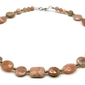 Pyrit Halskette mit Sonnenstein, 925 Sterling Silber, Edelstein Schmuck, Sommer Bijoux
