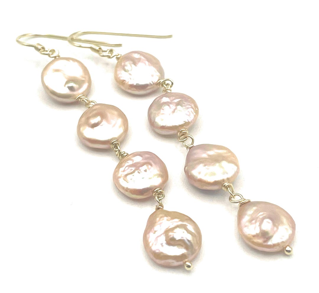 Boucles D'oreilles Argent Sterling Avec Perles De Culture D'eau Douce Roses
