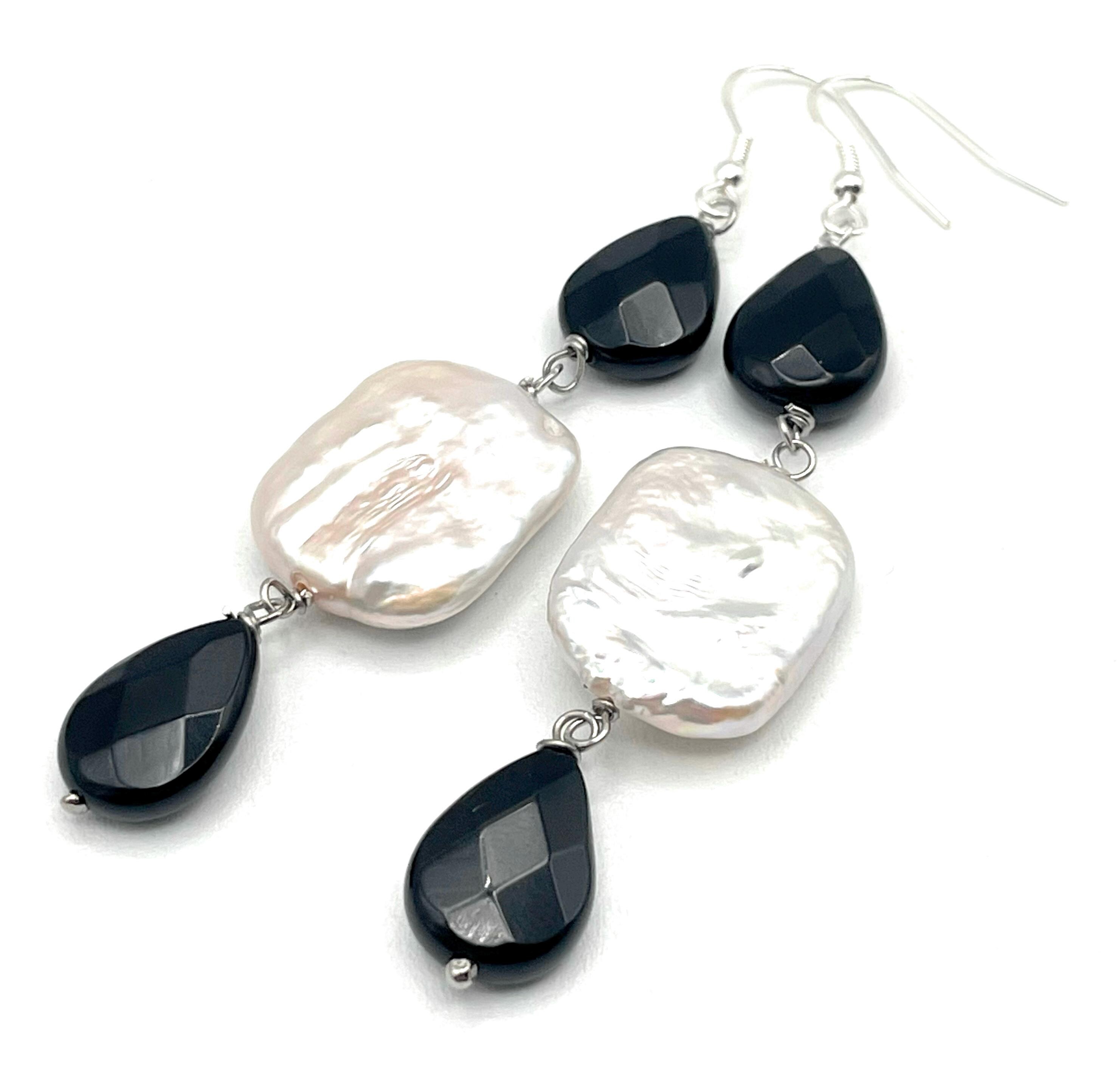 Orecchini a bottone rotondi in onice da 8 mm / Argento Sterling / Prodotti negli Stati Uniti - Italia Orecchini a bottone rotondi in onice da 8 mm / Argento Sterling / Prodotti negli Stati Uniti - Italia