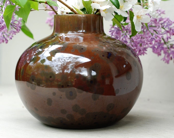 Decorative vase, ceramic vase for flowers, crystalline pottery, artistic ceramic, purple ceramic, best Christmas gift, gift for sister.