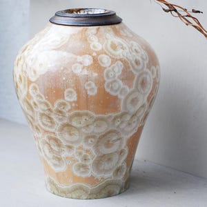 Large urns for human ashes, beige ceramic urn,  cremation urn, decorative urns, memorial urns, funeral urns.