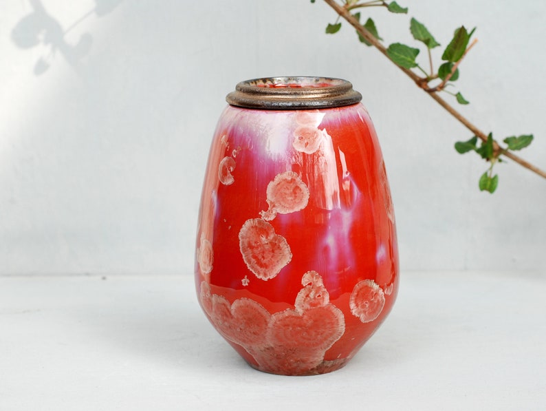 Red Ceramic Urn Small Cremation Urn Urns For Human Ashes Etsy