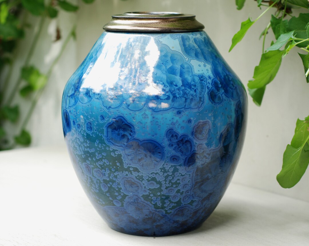 Large Ceramic Urn Urns for Human Ashes Crystalline Pottery Etsy