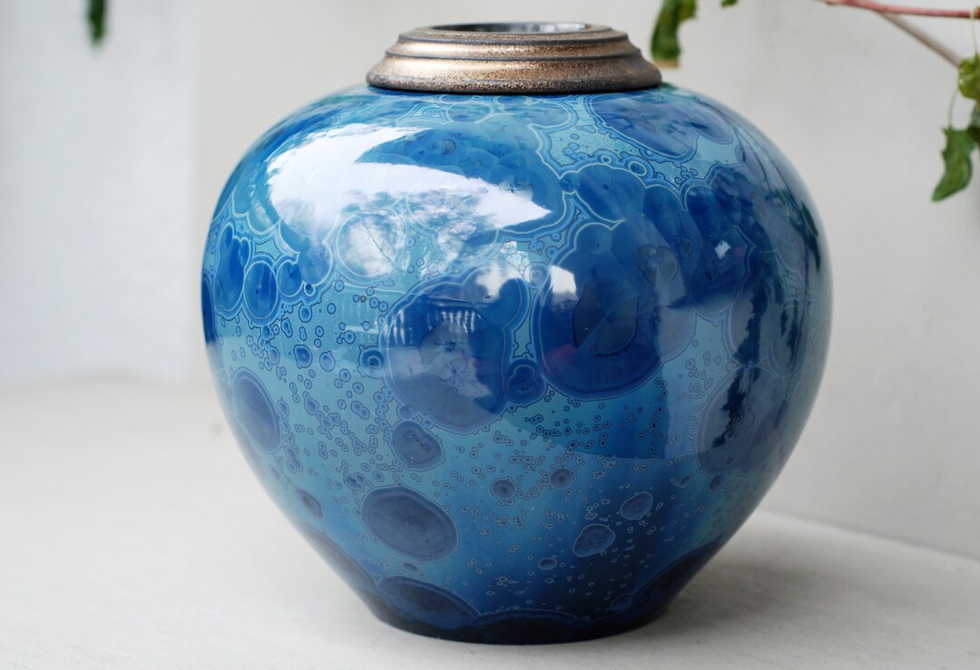 Large Ceramic Urn, Urns for Human Ashes, Crystalline Pottery, Cremation