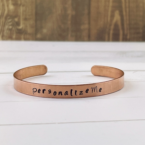 Hand Stamped Copper Bracelets - Create Your Own - Customized Copper Bracelet -  Personalized 1/4" Bracelets - Bridesmaid Gift - Gift for Her