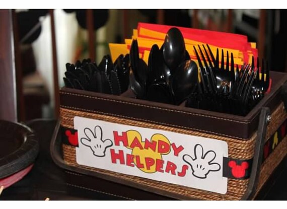 Items similar to Mickey Mouse "Handy Helpers" Silverware Wrap on Etsy