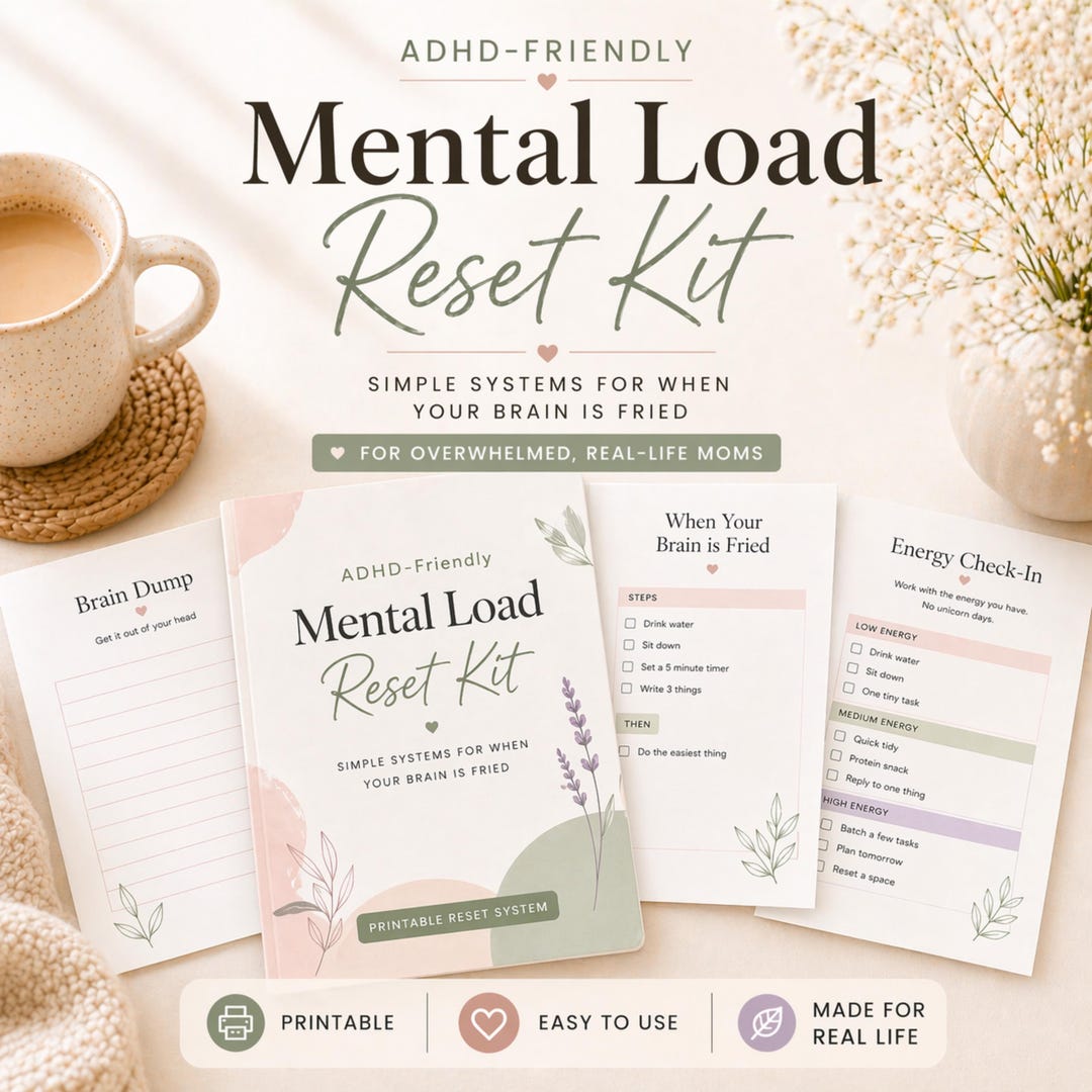 Adhd-friendly Mental Load Reset Kit for Overwhelmed Working Moms ...