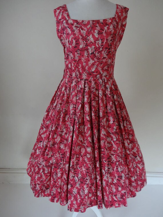 RESERVED. 50's Dress. Raspberries and Cream. - image 2