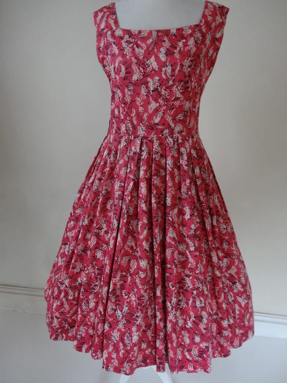 RESERVED. 50's Dress. Raspberries and Cream. - image 9