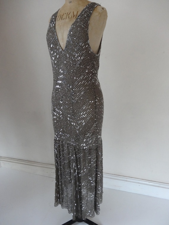 30's Dress. Silver Mermaid.