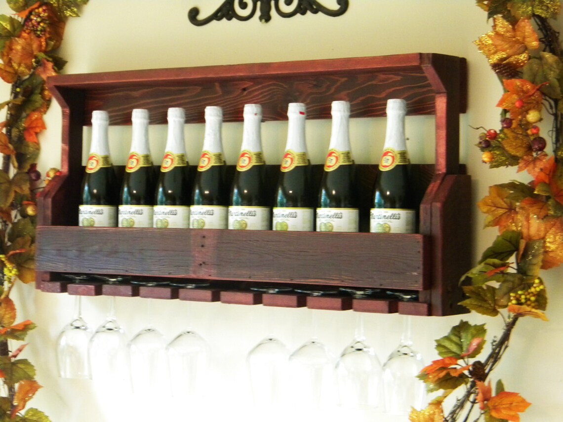 Cherry Wine Rack Wine Rack Reclaimed Pallet Wood Pallet Etsy
