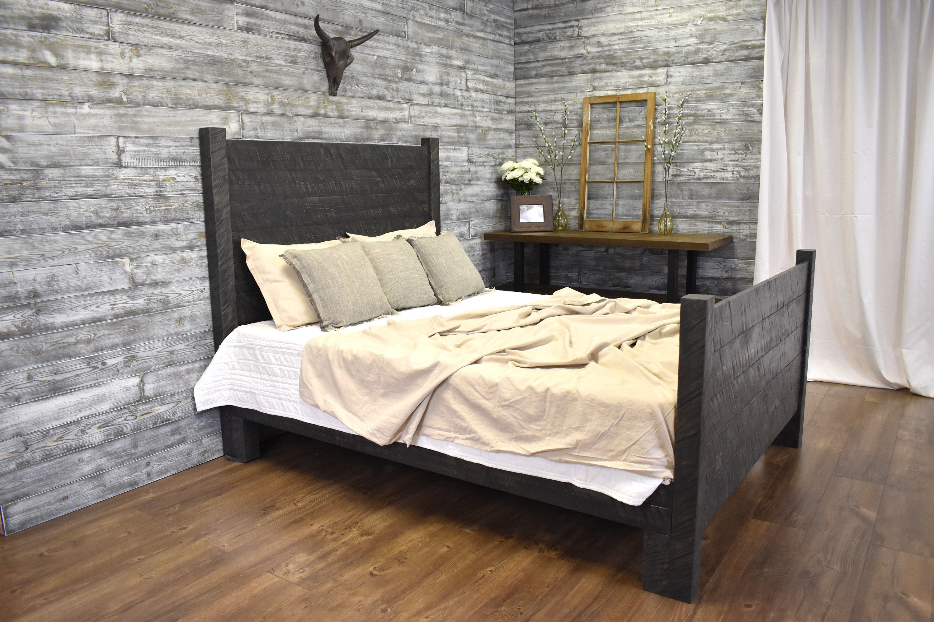 Platform Bed Bedroom Furniture Queen Modern Farmhouse King Wood Beds Frame Headboard Rustic 50