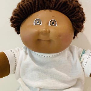 1984 African American Cabbage Patch Doll, Brown Hair, Original Clothes