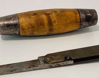 Cuchillo sueco antiguo de barril del siglo XIX, hecho a mano.