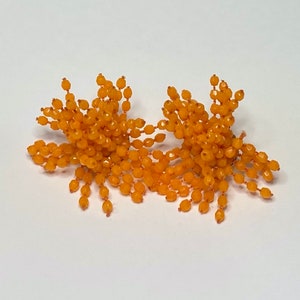 Vintage 1950s Orange Perlen Wasserfall Ohrclips - Hong Kong