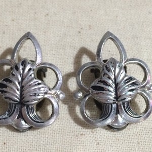 Vintage Eloxal Silver Arrow Emblem Clip On Earrings image 3