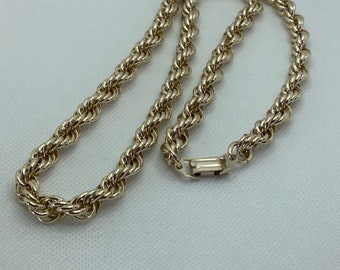 Vintage Gold Tone Eloxal Aluminium Light Metal Wheat Chain 1960's Classic Unique Necklace