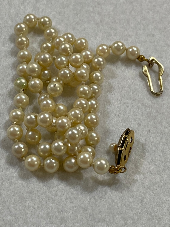 Vintage Glass Simulated Pearl And Sterling Silver 