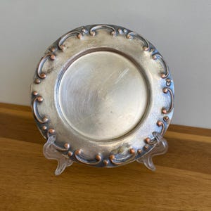 Vintage Silver Plate Small Tray...Sterling Silver Plated Trinket Dish...Home Decor...Jewellery Dish...Silver Decor Tray...Small Silver Dish