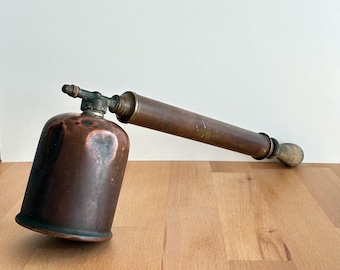 Rociador manual vintage de cobre y latón... Rociador de plagas para jardín marca Rega... Decoración rústica para el hogar... Rociador continuo de principios del siglo XX