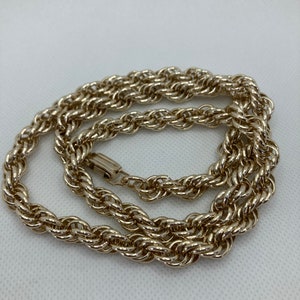 Vintage Gold Tone Eloxal Aluminium Light Metal Wheat Chain 1960&#39;s Classic Unique Necklace
