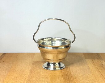 Vintage EPNS Silver Plated Footed Vase...Silver Handled Pail...Jewellery Trinket Bowl..Silver Home Decor...Silver Tableware...Beauty Storage