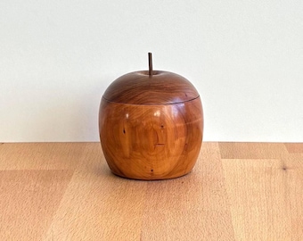 Hand Turned Tasmanian Lambertia Formosa...'Mountain Devil' Wood Country Farmhouse..Lidded Wood Storage Box...Apple Trinket Box...Wood Box