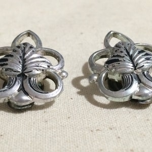 Vintage Eloxal Silver Arrow Emblem Clip On Earrings image 2