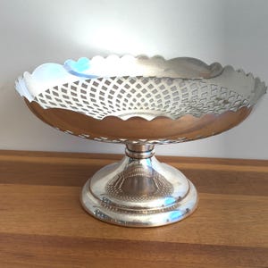 Vintage Silver Plated ESPN A1 Coronet Plate Footed Bowl...Silver Bowl...Silver Home Decor...CHrome Home Accessories...Silver Plated Home