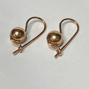 Preloved 9ct Rose Gold Euroball Earrings...Russian Style Crescent Earrings...Classic Gold Earrings...Rose Gold Earrings