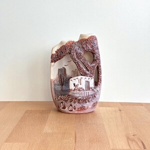 Vintage Linn Panter Native American Potter..Pottery Sculpture American South West Desert...Artist Signed...Hand Painted Matt Sculptural Vase